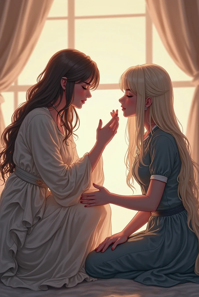 Image of two beautiful Christian people praying together and strengthening their communion with God, ultra realistic images, high quality details,
