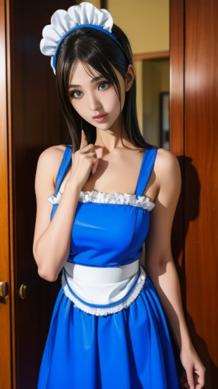 (Best quality, 8k, 32k, Masterpiece, UHD:1.2), Photo of Pretty Japanese woman, 1girl, (RAW photo), (realistic), (photorealistic:1.3), (high res), ultra detailed, Primaballerina_tutu, Primaballerina_tutu fog blue outfit, incredibly beautifull face and eyes, (:1.3), round small face, (gigantic breasts, cleavage), thin waist, slim proportions, city ​​rooftop in the evening, (sweaty), (from below, crotch:1.17), platter tutu ballet, pancake tutu ballet,