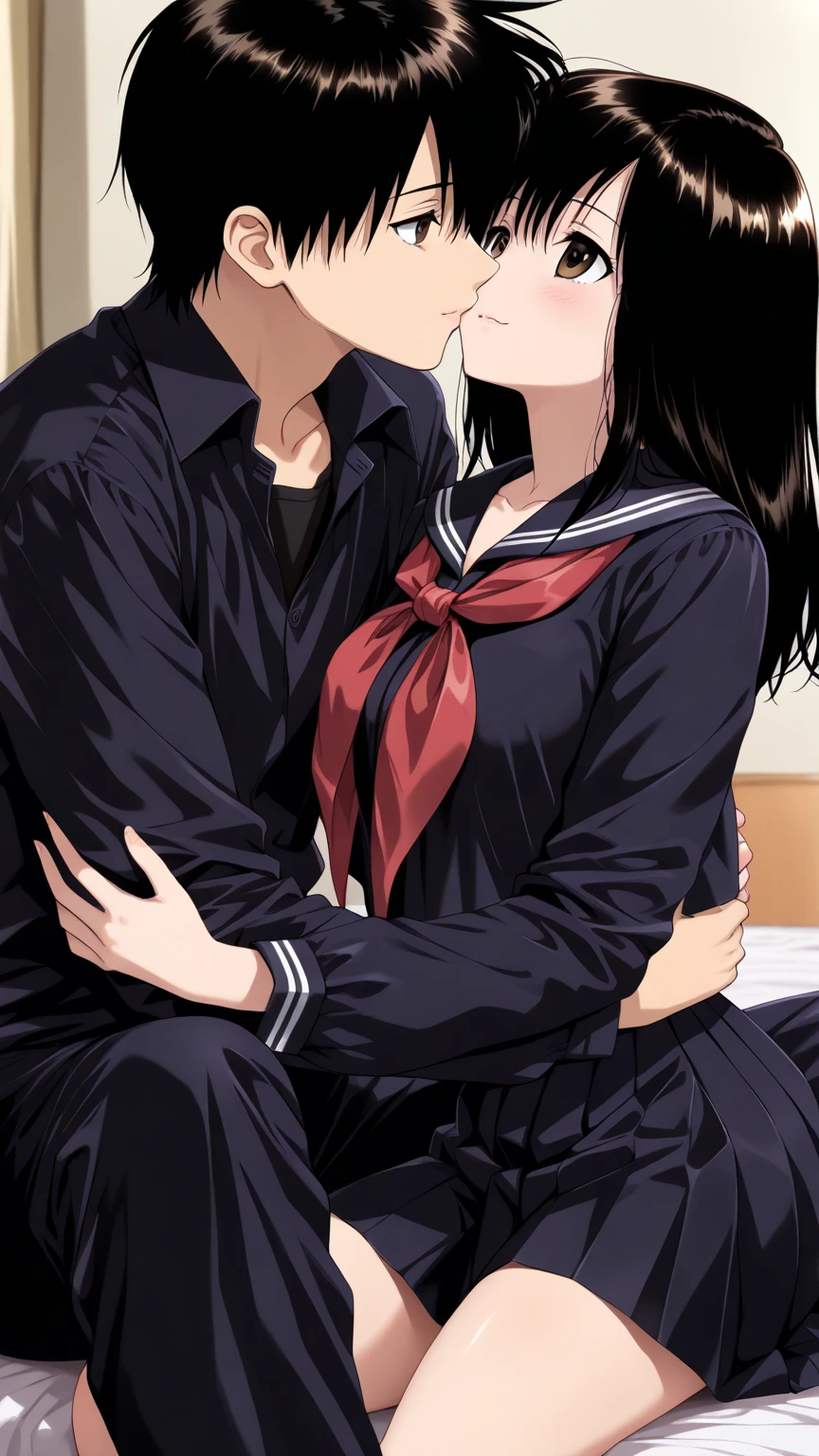 1girl, 1boy, standing from side,school uniform,forced kiss,masterpiece, best quality, absurdres, incredibly detailed, official artwork,<lora:properkissing_v1:.6> properkissing
BREAK
1boy,raku, school uniform, kiss,hug,ass grab, french kiss,
BREAK
1girl,onodera haru,open mouth,kiss,surprised,(school uniform),pushing, french kiss,