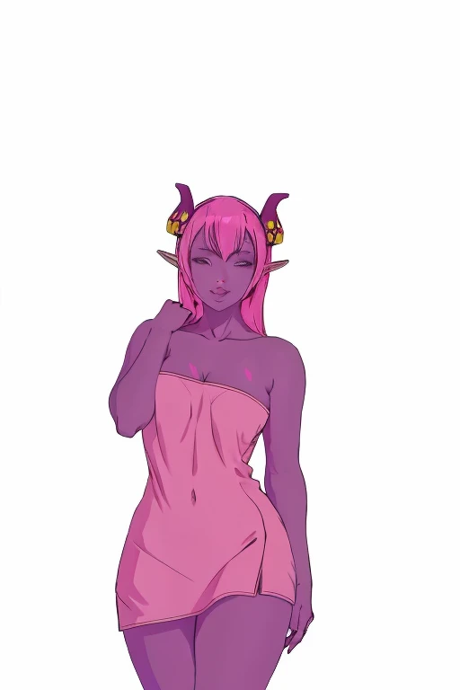 Daji, wareiors orochi, , purple skin, 2 small horns, small breasts, nude