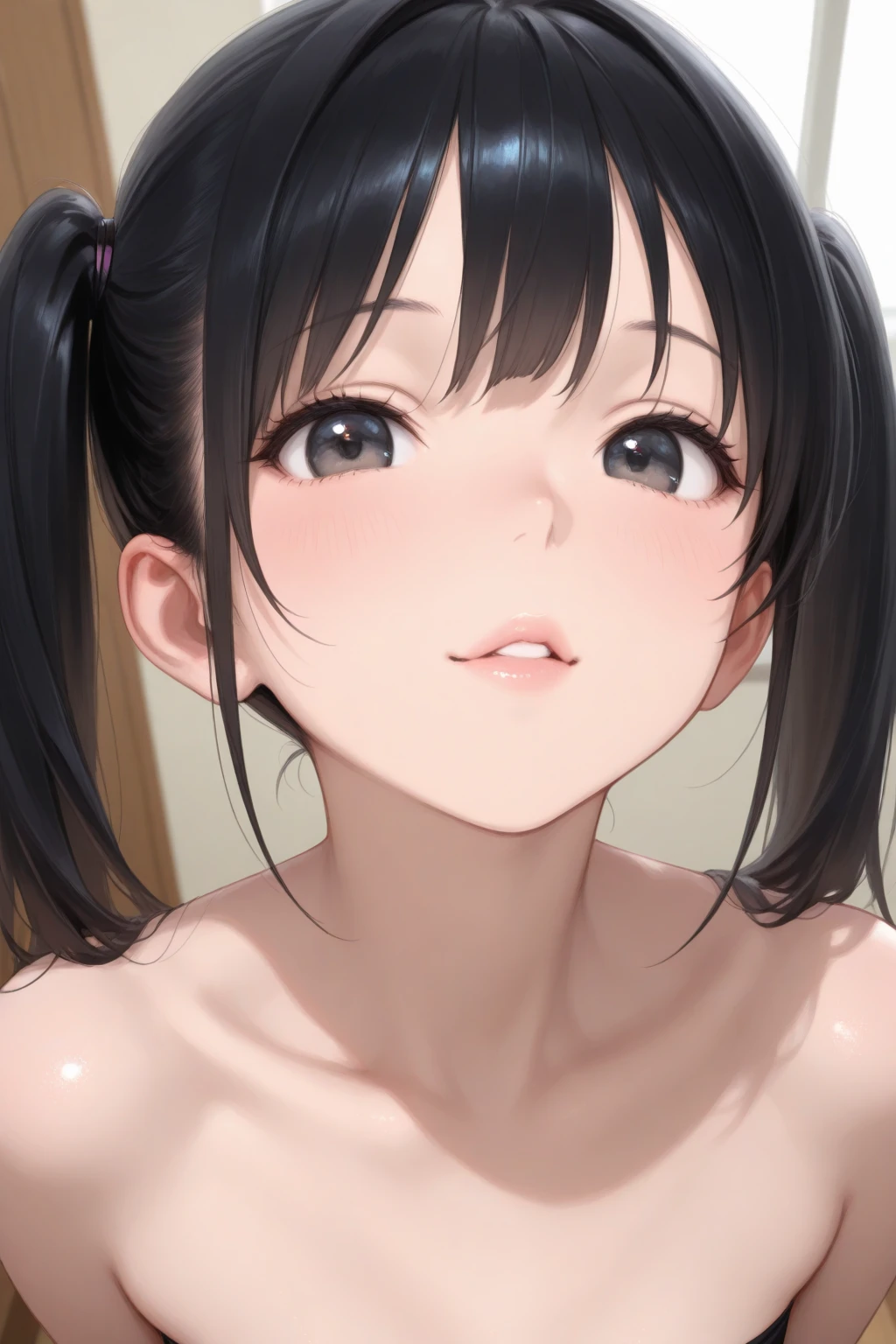 8 year old Japanese girl naked,Japanese-style room,Close-up heart-eyes excited ahegao face'Eyes wearing silver-white mirrored lens sunglasses、I looked at the world reflected in the lenses of my sunglasses..(Side Pony,Colorful Hair),