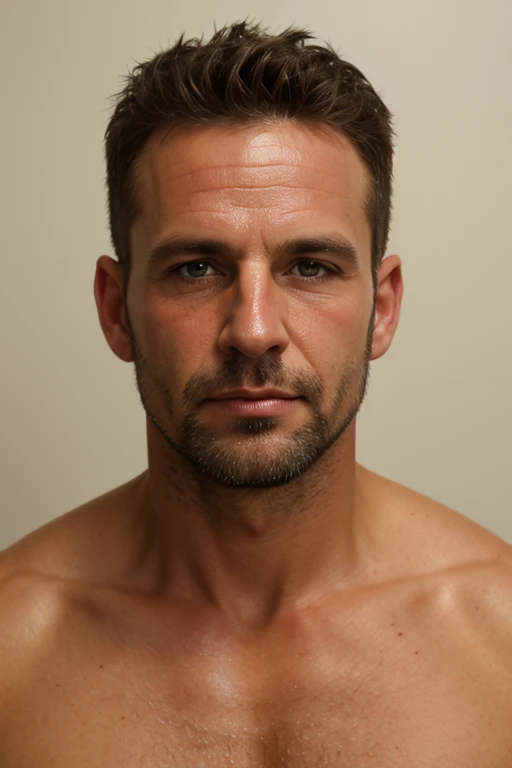 Naked men with thick erect penis curved upwards, 22 years old, with white skin tanned, straight nose, muscular, to wear a dark cap 