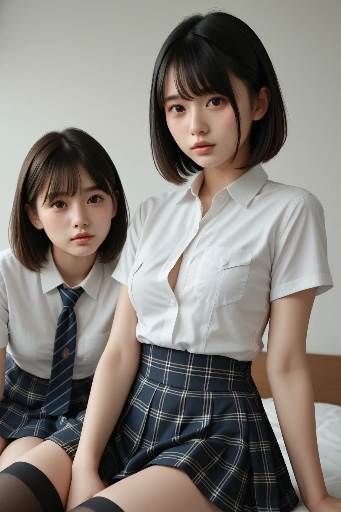 (Realistic:1.3、Ultra HD、Ultra-high resolution、8k、((日本のTwo Girls:1.4))、((寝室で服を脱いでNipplesを披露するTwo Girls:1.5))、((Viewer:1.8))、(Extremely realistic skin texture:1.4)、(Realistic:1.3)、、((smile:0.8))、(((School uniform:1.5)))、((Two Girls:1.4))、かわいいTwo Girls、(Brown eyes:1.3)、(Sweaty:1.2)、(Nipplesを見せる:1.5)、((衣服から突き出たNipples:1.4,))、美しいNipples、Nipples、((Small breasts:1.4))、Small breasts、((Upper body photo:1.4))、((Young Girl:1.5))