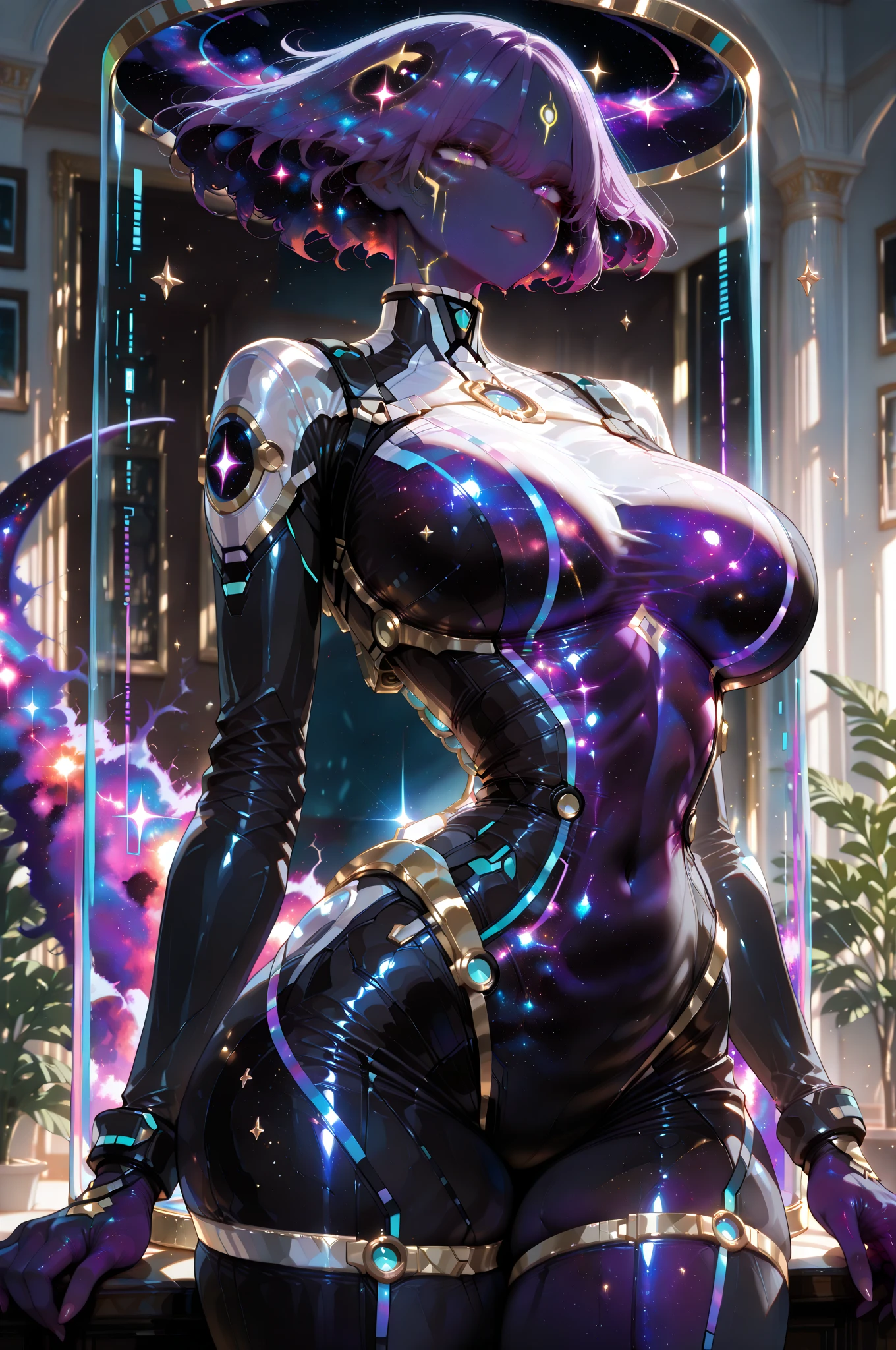 crystal covered, （Full body ：1.3）, alternate color, masterpiece, detailed illustration, realistic, pixiv top quality, exquisite, {{{kawaii 1girl}}}, ultra beauties who fuse with machines, glitter beautiful female, Half of my body is made of machines, cinematic lighting, dynamic angle, dynamic pose, crystal world, depth of field，Shiny socks，Crystal stockings，Crystal high heels
