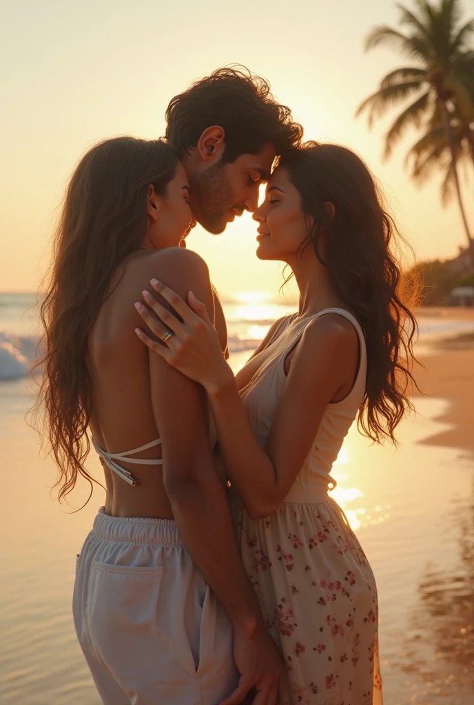 Indian 35 year old , fat, fair woman, wears bikini, and kissing with 17 year old indian boy who wears tshirt and short. 
