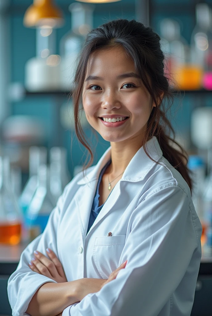 arafed woman in a lab coat and stockings posing in a lab, wearing lab coat and a blouse, with a lab coat, Experimenting in his science lab, wearing lab coat and glasses, Working in his science lab, wearing lab coat, Doctor, wearing a lab coat, in a lab, wearing a lab coat, in a laboratory, It looks hot
