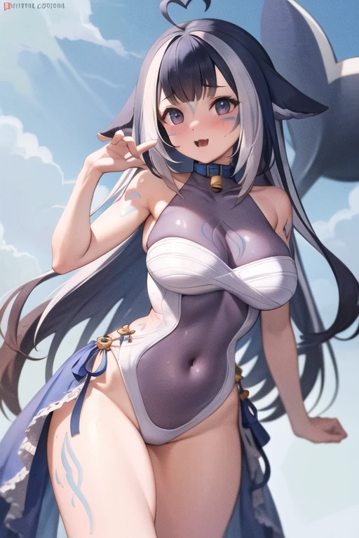 Cat Girl in Just panties and bra top Angle Pic cute Expression
