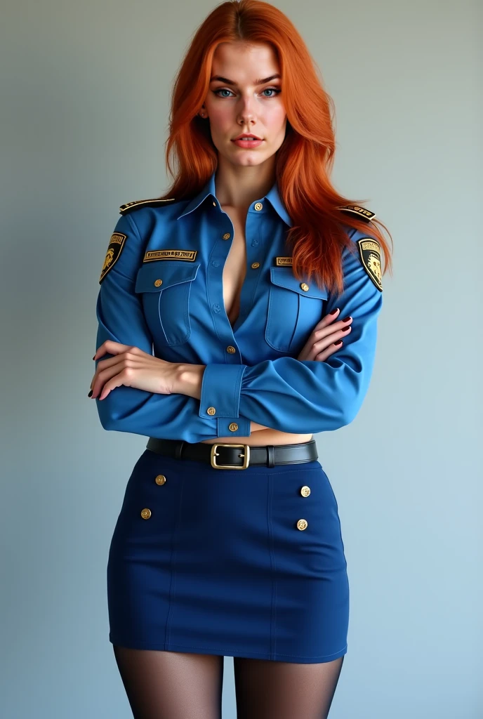 HD photo of beautiful mshn_laurenphillips dressed as a police officer