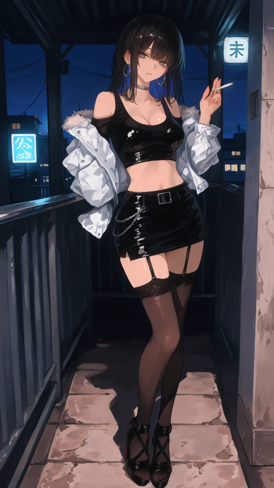(Masterpiece, High Quality, High-Detailed, Detailed CG, Cinematic Lighting, Beautiful Detailed Eyes, Ultra Resolution), (Full Body View), (Erotic Suggestiveness:1.0), (Bikini:1.5), (Black Color Bikini:1.5), (Erotic Bikini:1.0), NSFW, Five Finger, Small-Breast, Thigh, Black-Pantyhose, Pantyhose, Cyan Color Eye, Short Hair, Angry Face, On Bed, Golden Lighting Background, Outdoor.