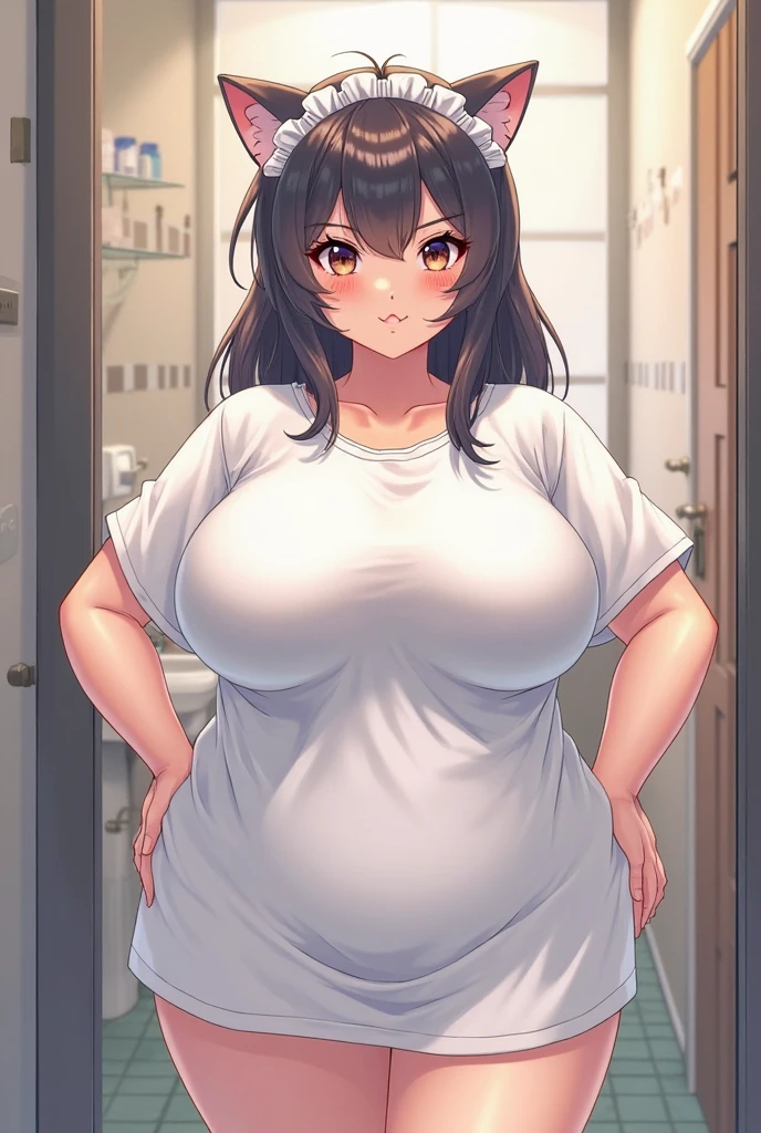 pregnant with many girls, Have cat ears,Pregnant, childbirth, work、A belly so huge that it can&#39;t exist in reality、Belly on the verge of bursting、Looks very painful、small face、Giant belly、Big belly、、masterpiece、very shy look、Are fat、Belly bigger than body、Exposed、big breasts、Very impatient、I&#39;m trembling、sweating、no text、sitting in a classroom at school