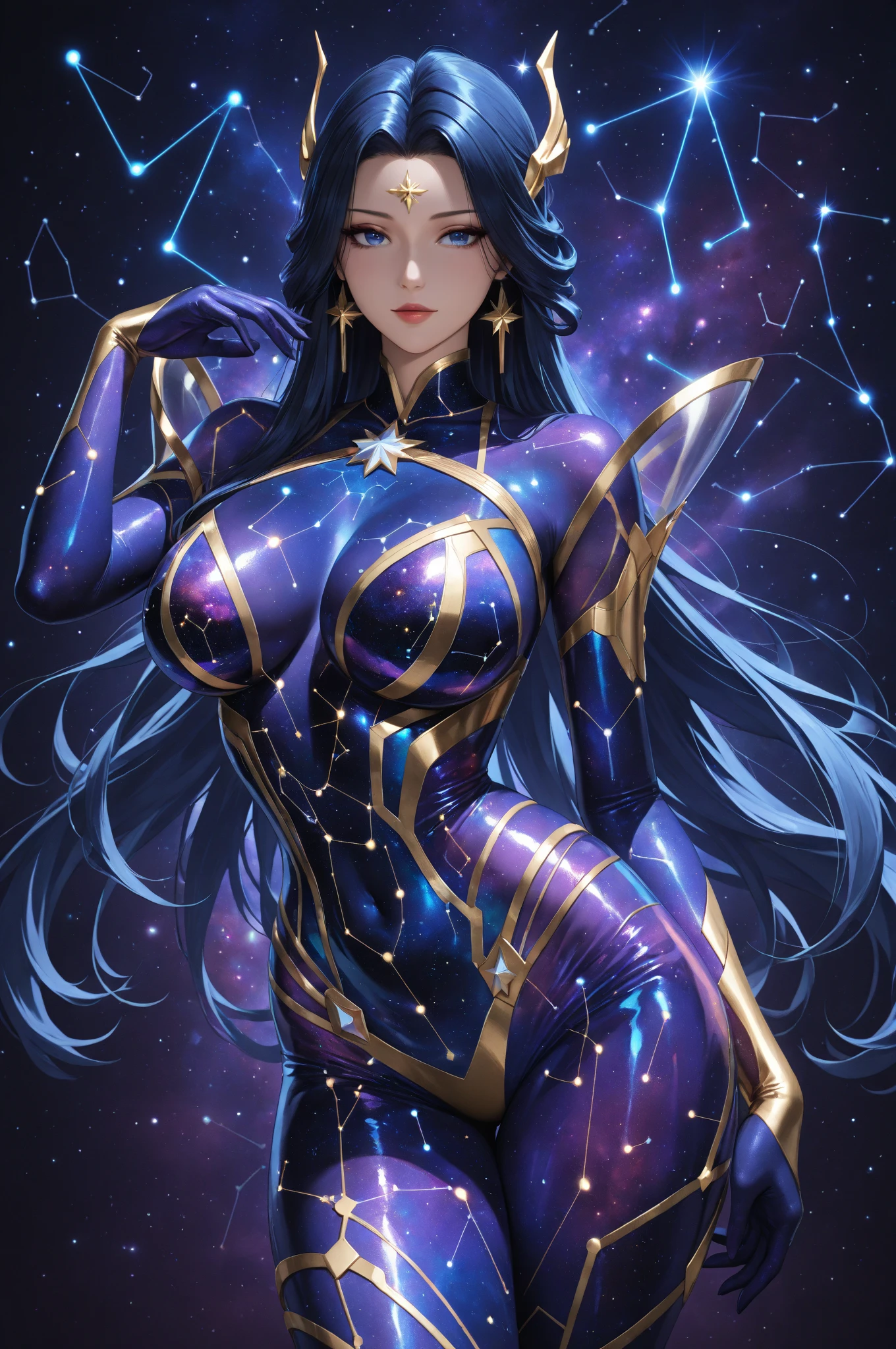 ((masterpiece)), ((8k resolution)), ((a beautiful female super villian)), star sapphire lantern from DC comics, metallic, red eyes,perfect body, big breast , in purple planet, muscular, strong, (((4k))), ((((highly detailed)))), strong, glow, neon, laughing, sexy pose, evil smile, eyes mask