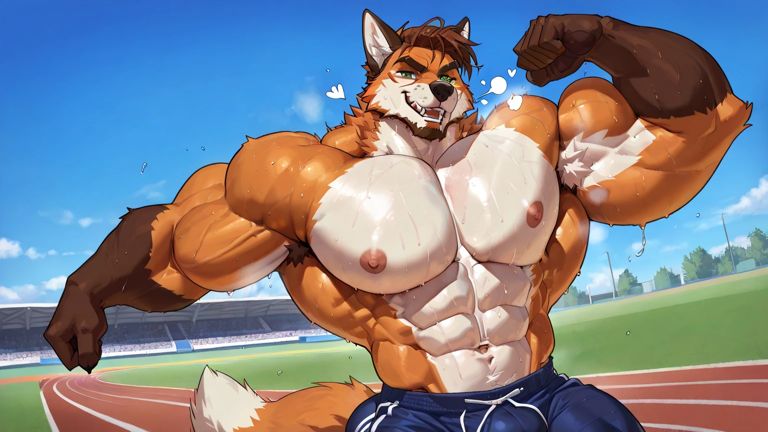 score_9_up, score_8_up, 1boy, (white wolf), a wolf tail, nude, muscular, source_furry, rating_explicit, adult, handsome, solo, (a big white penis), balls, (detailed black eyes), detailed face, black eyebrows, pink nipples, blush, medium shot, masterpiece, high res, best quality, nsfw, lineart