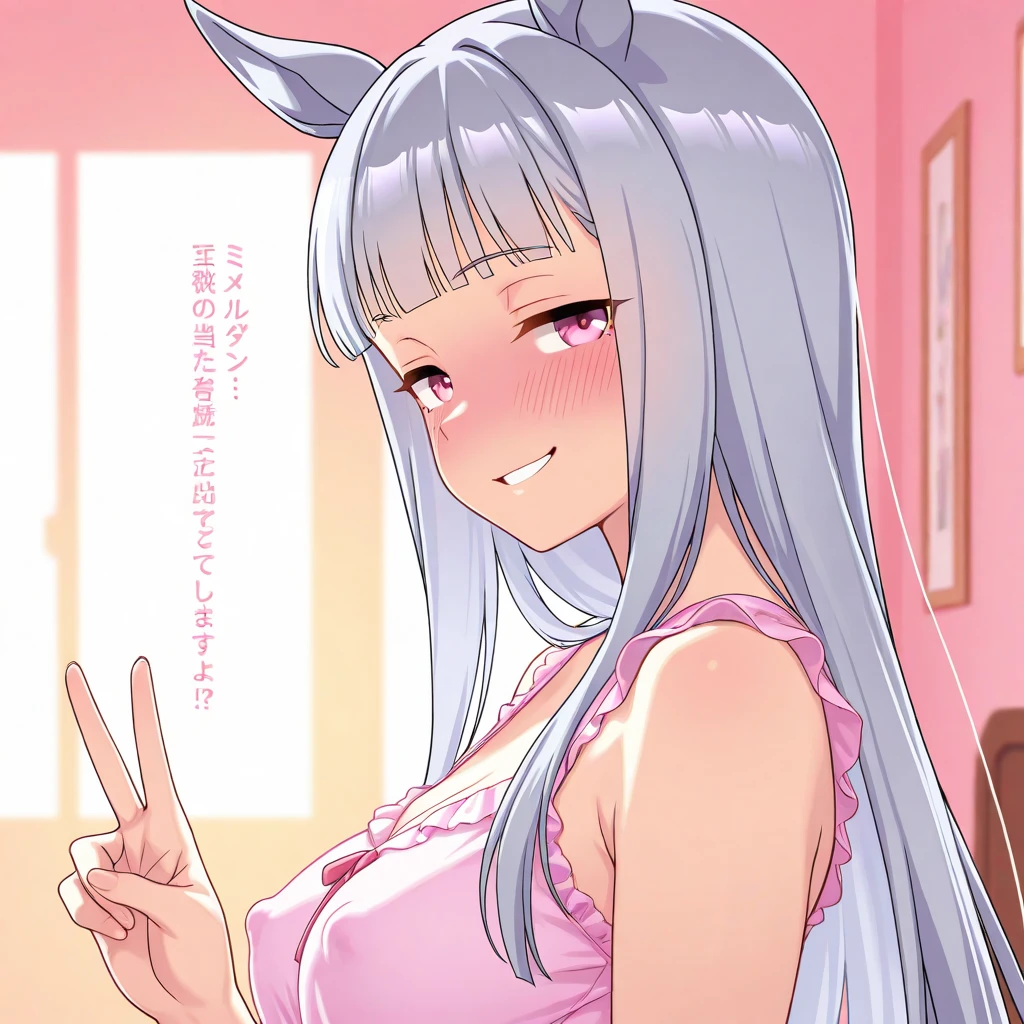 A 20-year-old female angel with long hair, white hair, yellow eyes, cat ears, breasts, and white angel wings. A glowing yellow halo ring overhead. Wear round glasses (White halter turtleneck sweater, white purekiller sweater, sleeveless, sexy backless sweater, white dress) white arm warmers white panties Open mouth, stick out tongue, stand, look down