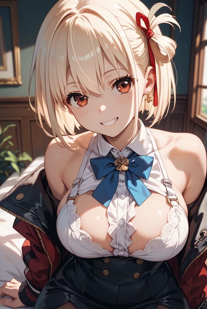 (from above:1.2),(from side:0.9), ((Face)), (Close-Up:0.4), (RAW photo:1.2), delicate and beautiful, wonderful, Fine detail, official art, huge file size, Ultra-detailed, very detailed girl, very detailed eyes and face, Bright on the face、Photorealistic perfect body、Ultra-high image quality、Ultra-high realistic image quality,(with sparkling eyes and a contagious smile),(her thin pubic hair:1.4),(Japan Gal:1.3)、(Teenage face:0.8)、(cute black see-through nightgown)、(twin)、(small-breasted:1.2)、(cleavage of the breast:1.0)、(Gravure Pose:1.4)、(Cowboy Shot、Thigh up:1.0)、Waist slender、(bangss)、(platina bronde hair color:1.1)、(voluminous curly hair:0.3)、(long hair:1.2)、(good lighting)、A smile、Gal Style Makeup、Gal style earrings、Gal style bracelet、(Gal style long necklace)、shopping street,happy smile, smiling,((Very happy smile))、Show shoulders、Complex patterns and transparent materials、Artistic depiction of seductive women, Emphasizes her charming silhouette,famous cafe background in italian,looking at viewer,