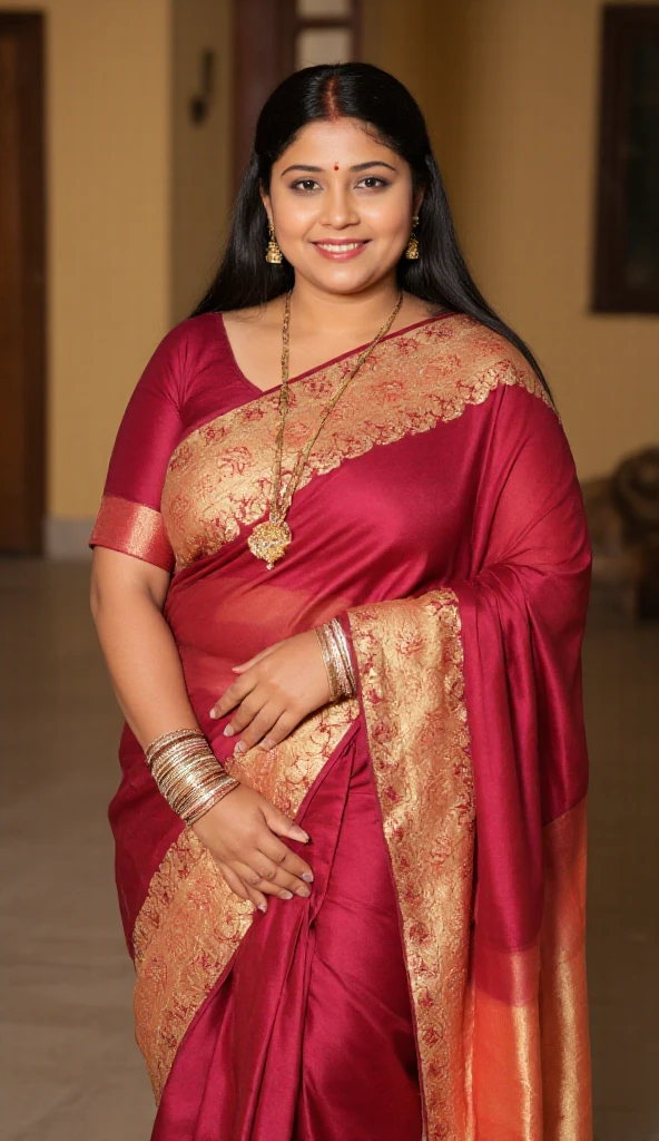 50yo mature MILF daine,((best quality)), ((masterpiece)), ((realistic)), eye kajal, mascara, red lips, sensual Beauty, mommy, full figured mommy, provoking body, wearing kerala saree,hindu women, full body, styled hair, pierced eyes, female face,royal aura, trend on artstation , sharp focus, studio photo, intricate detail, very detailed, detailed eye, illustration, very detailed, sharp focus, digital render, professional, 4k