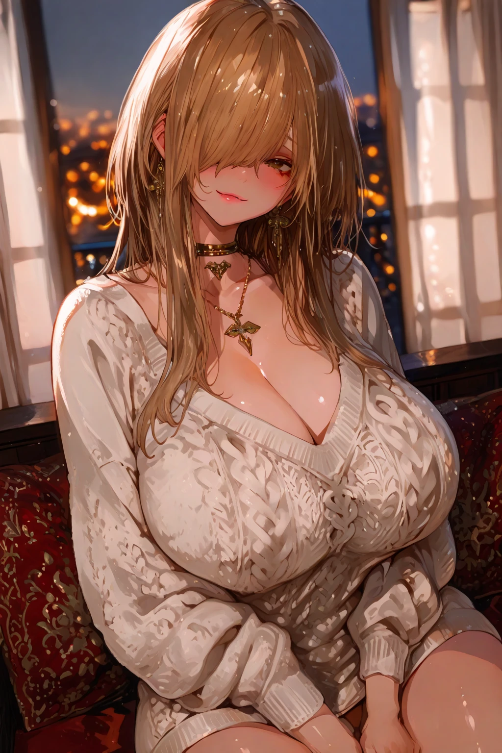 4K,High resolution, (Highly detailed CG,8k,wallpaper)、One ,(((whole body))),(Clean detailed eyes),((Vampire)),(((Put out the nipple)))),((NSFW)),(Huge breasts),(Huge breasts),(Huge breasts),(Huge breasts),(((Huge breasts))),(Beautiful and shapely breasts),Light-colored hair、Cute hairstyle
