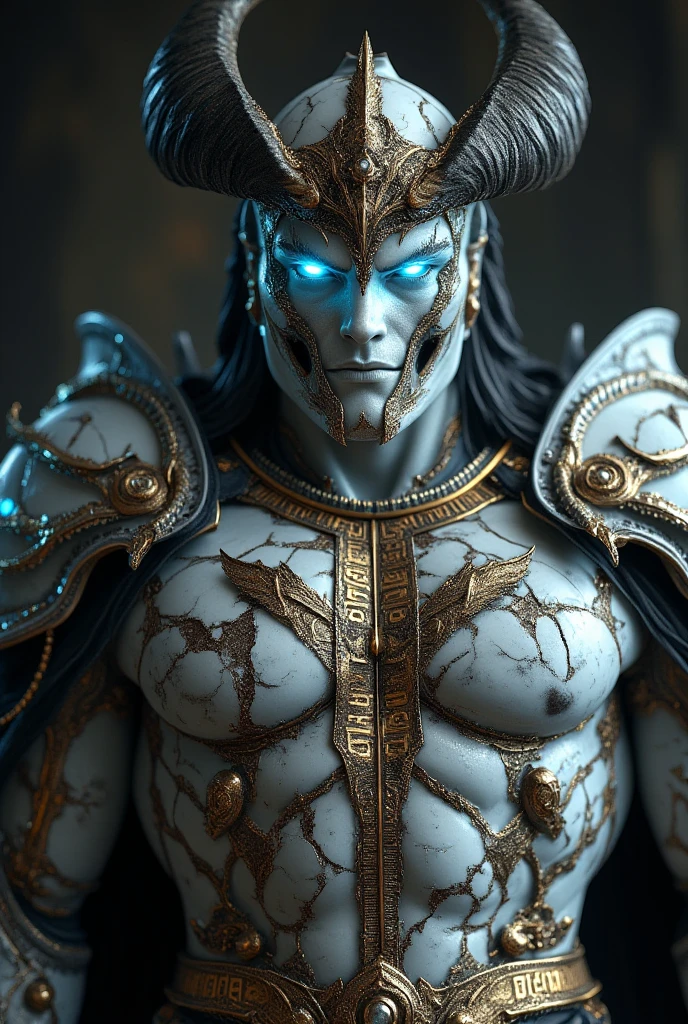 God Poseidon imposing ultra detail and realistic standing looking at me holding his trident and armor on his throne on a dark background with red rays behind the image
