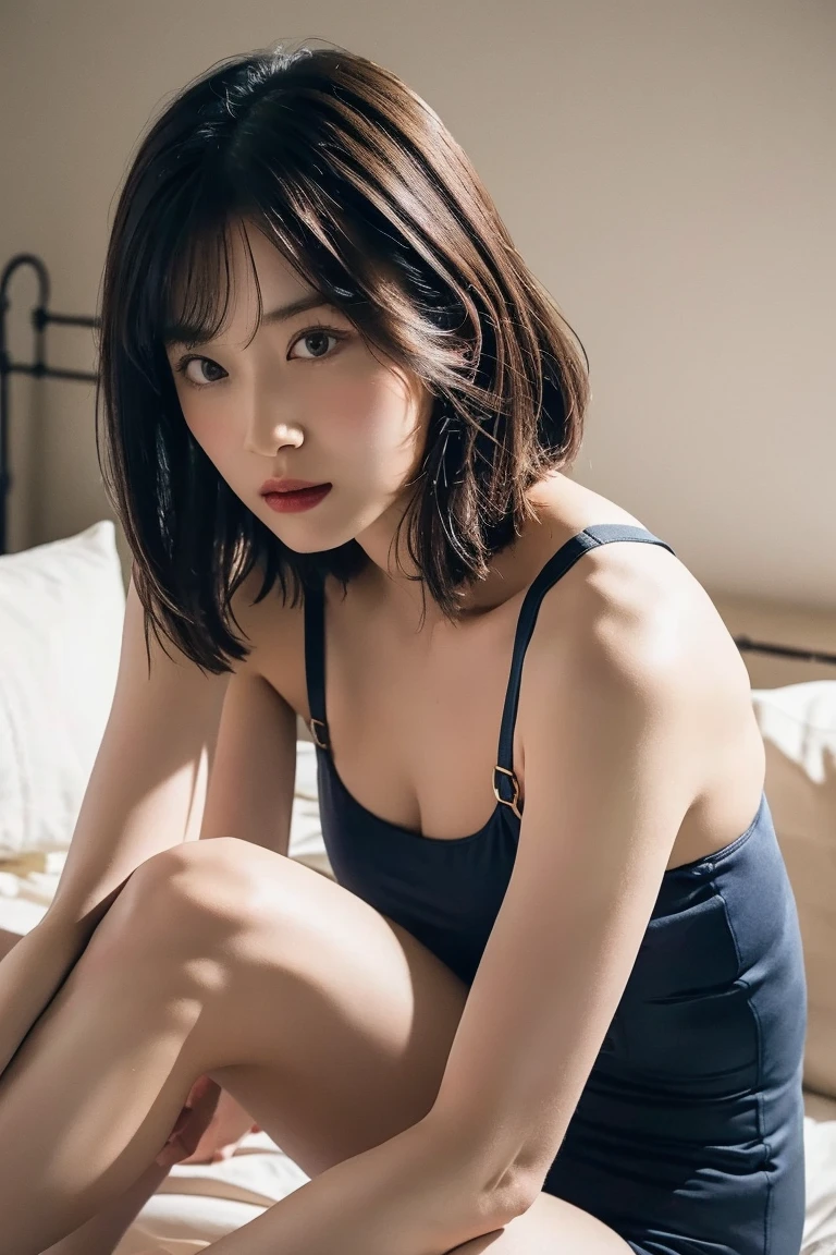 ((Tabletop,highest quality)), ((Tabletop,8k)), (Photorealistic:1.4), Very detailed, Ultra-high resolution, 8k wallpaper, 35mm prime lens, Large file size
(camisole, Floral, Light grey clothes, Pay attention to the beautiful thighs:1.4),
((I love you?, I want to kiss you?, I want to touch my breasts?, I want to have an affair with you in a hotel?:1.2)),
((Kiss me on the mouth, Please come near me and touch my breasts:1.2)),
((Sexy atmosphere, Complete darkness, hold out your lips, A sigh escapes, Disheveled Hair)),
((High-class girls bar, She sat on the sofa in the store.、Take a seductive pose, Underwear straps come off, Start taking off your clothes:1.5)),
((highest quality, 8k, masterpiece: 1.3)), Perfect body beauty: 1.4, (Breast A cup:1.2), Small breasts, Round shaped breasts, Perfectly shaped breasts, Very detailedな顔, Beautiful woman, (Dark brown shortcuts), Slim face, Very detailedな顔 and skin texture, Very detailedな唇, (Realistic:1.4),
((Age 25, Beautiful Japanese female staff, Women with sex appeal:1.5)),
((Earrings that match your outfit, Silver Necklace:1.2)),
((Look up a little)),
((Squint your eyes)),
((purse your lips:1.2)),
((Blushing:1.2)),
((Small breasts,Flat Chest:1.2)),
Narrow shoulders, the lines of the body are thin, Thin waist, Long, slender legs,
Ultra-detailed skin, Glossy Skin, Ultra detailed face, Ultra detailed breasts,
Ultra-detailed eyes, Slit eyes, Brown eyes, double eyelid, Beautiful thin eyebrows, Thin, long eyelashes,
Ultra-detailed lips, Fuller lips, Glossy pink lips, Flushed Cheeks, White teeth,
Beautiful actress's languid make-up, Pink lipstick, Smoky eyeshadow, Eye foundation,
Dark Brown Hair, Delicate and soft hair, Hair blowing in the wind,
(Elegantly putting your hair up, Medium Short Hair, Soft bob cut:1.2),