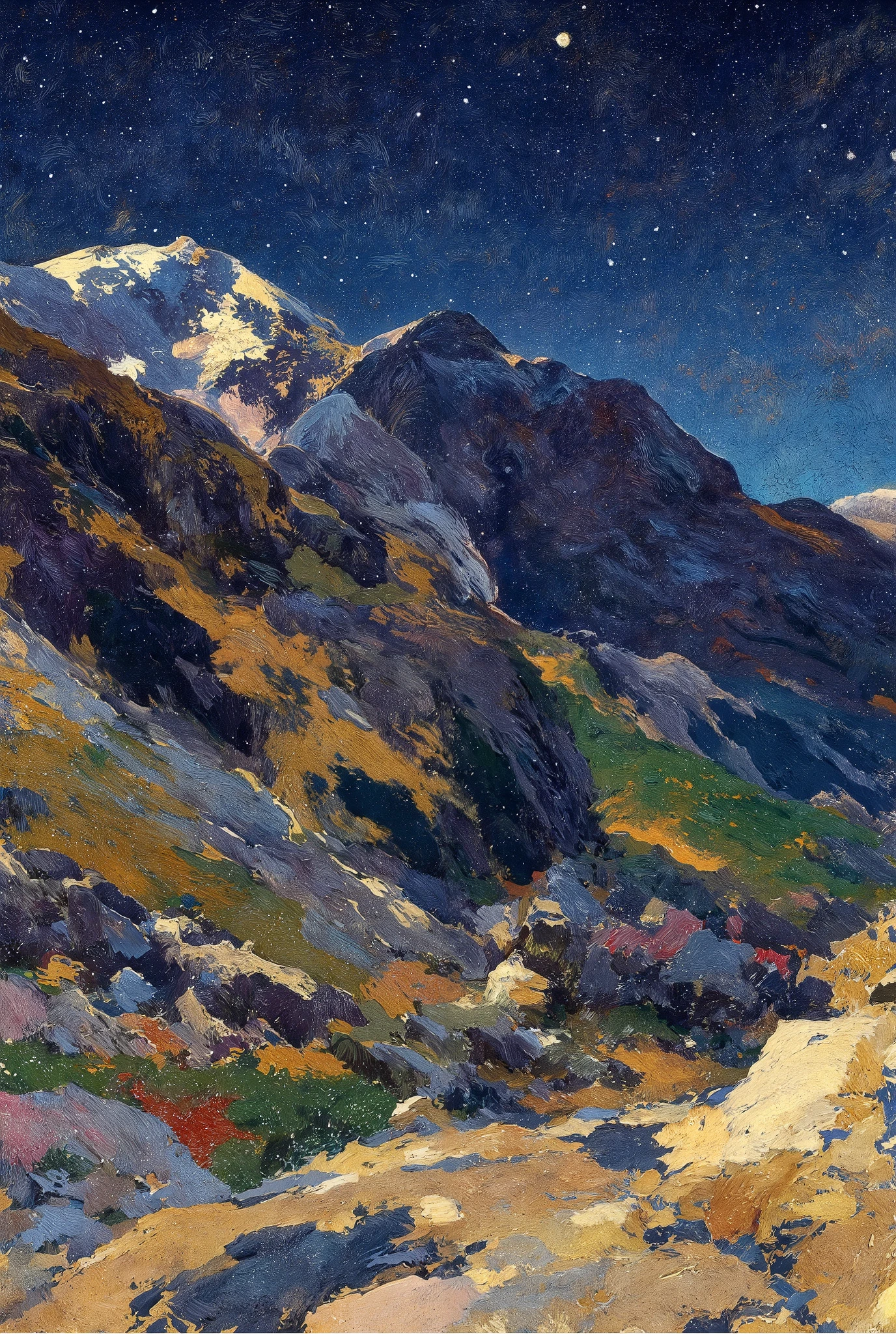 No people, Focusing on Scenery and Abstract Elements.
quiet天体交響曲: curve,peace, Shade, Magical masterpieces , top quality , A detailed panorama that combines the Pointellism of Serra with the vivid colors of Van Gogh, 2D, quiet, Vintage Serenity , On Cracked Paper , patchwork, Heavenly Dreams , Detailed Story-Style Illustration, like the movie, Super Detailed, Small Harmonious Details , Mysterious, Exquisite Starry Sky Background , Breathtaking