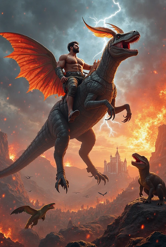 Man wrapped around a dragon