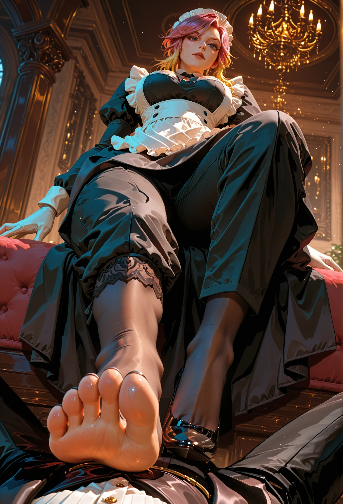 1girl,cum on body, solo, legs, feet, toes,no shoes,on bed,lying, black dress,thighs,dark skin,brown eyes, long hair, plant,potted plant, extremely delicate and beautiful,huge_filesize,full body,shop,8k,RAW photo,detailed beautiful skin,detailed skin texture,(masterpiece, best quality:1.5),red Dllc, Dllc, <lora:DLLCVer4.0:0.7>