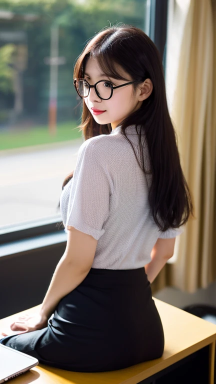 (((Clothing:2.0, Long shirt:2.0))), ((Composition from the thighs up:1.8)), ((Balcony of a Japanese apartment:2.0)), ((Clothing:2.0, Long shirt:2.0, The lower half is naked:2.0, Lace panties:2.0, Glasses:1.8)), ((Smile, short hair:1.5, Small breasts:1.5, slender:1.5, Small Ass:1.5)), ((Japanese, 1 Girl, 18-year-old, 7 heads, Ideal body proportions, Black Hair, With bangs, Small breasts, Erect nipples, slender, Small Ass, Beautiful feet, Skinny Legs)), Surrealism, Cinematic Lighting, Depth of written boundary, First Person View, Boobs F/1.8, 135mm, Ticker, Mastepiece, Curate, ((Anatomically correct:1.3)), Textured skin, Super Detail, High detail, High quality, Awards, Best Quality, High resolution, 8k
