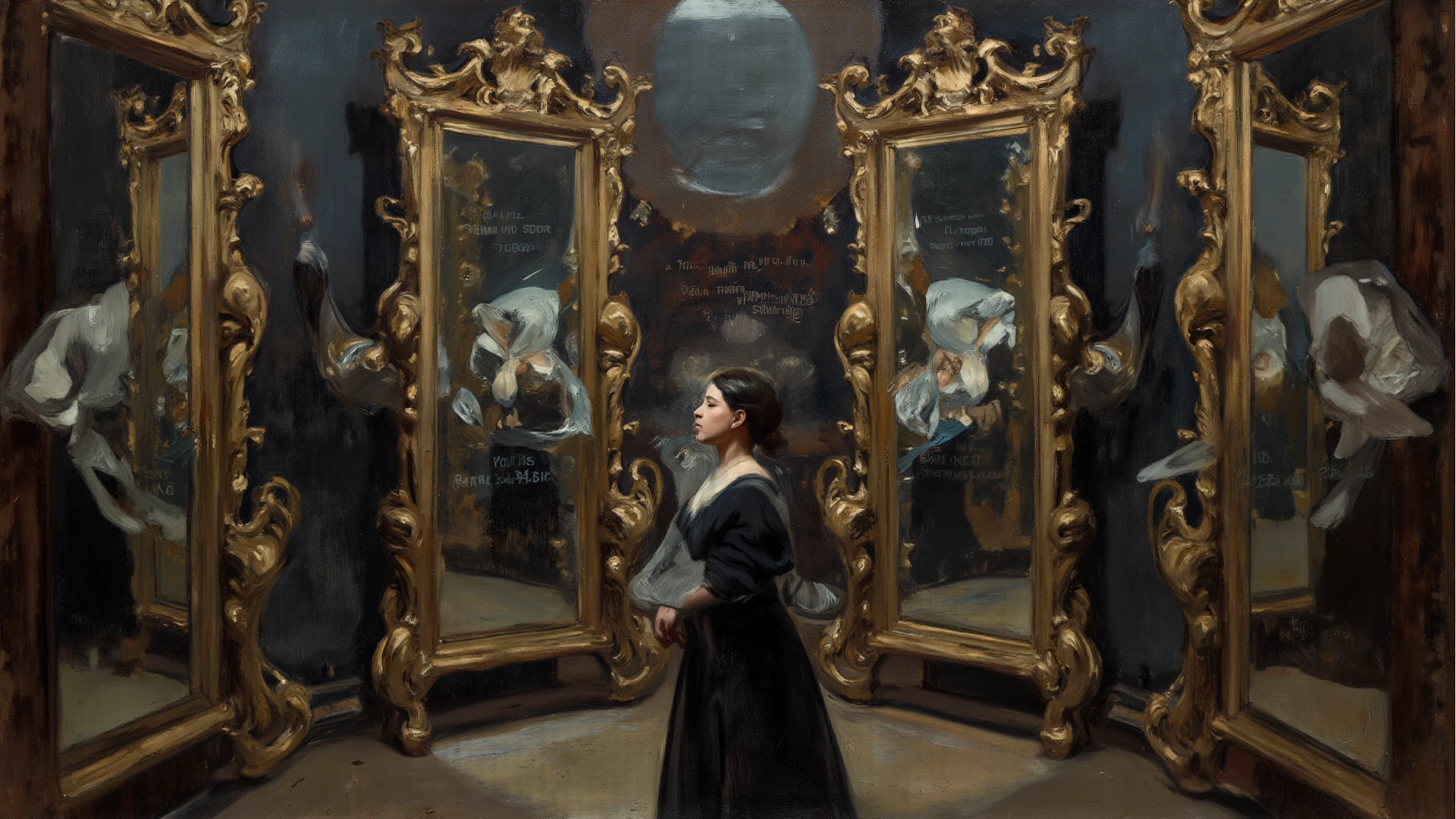 nude woman doing an epic pose, exhibitionism, masterpiece, 16th century painting, baroque style, Renaissance painting, Rembrandt-style lights and colors, dark backgrounds, antique painting effect, all the details