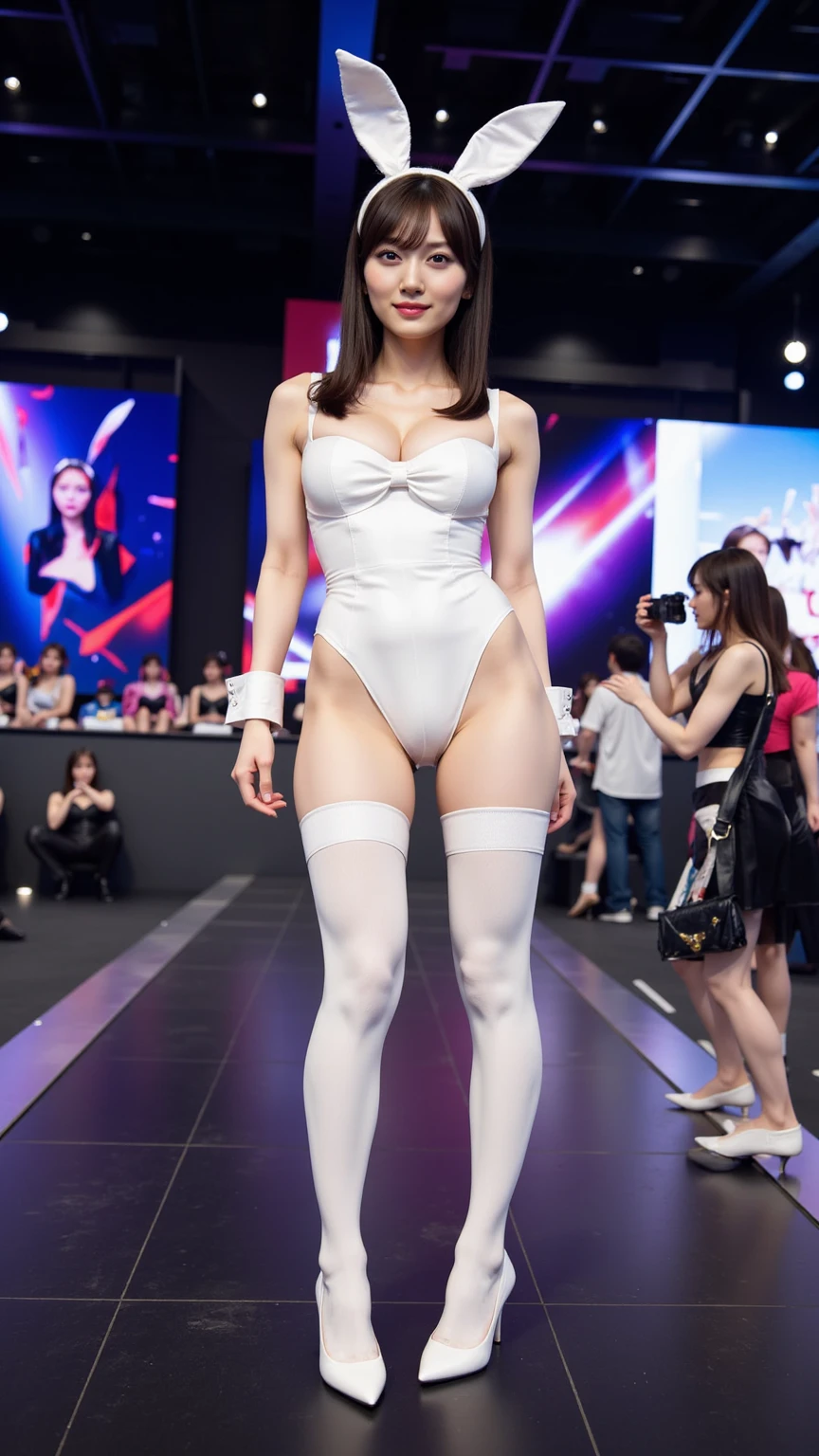 8k,best quality,super detailed 4k,bloom effect,white shoes,long socks,open the jacket there is a thin bra,back hair in a ponytail,Korean style breasts,Chinese descent,very short pants,thin transparent glasses,sharp resolution,14 years old, in the gaming room