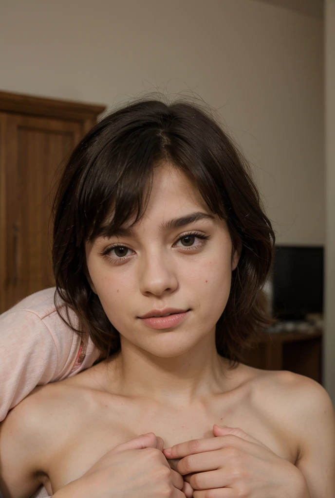 Seios pequenos, nsfw, adolescente, rosto fofo, pequena