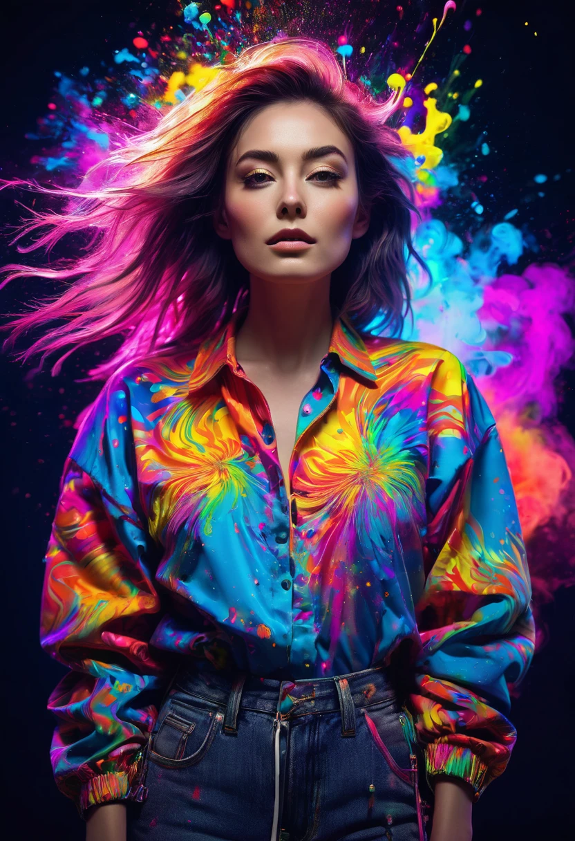 8k, RAW photo, realistic, photo-realistic, hyper-realistic,fit skinny dancer looking at viewer, seducing, , coy, sexy, intense pleasure, aroused, lip biting, highest quality, best quality, masterpiece, highly detailed, absurdres,kneelding on a sheet with legs spread, masterpiece, best quality, (extremely detailed,masterpiece, best quality, ultra-detailed, best shadow), (detailed background), (beautiful detailed face, beautiful detailed eyes), High contrast, (best illumination), 1girl, Australian, multicoloured hair, beautiful, ((colourful paint splashes on transparent background, dulux)), ((caustic)), dynamic angle,beautiful detailed glow,full body, cowboy shot, tongue