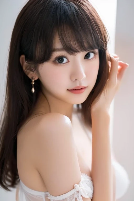 No clothes:1.6、topless:1.6、(8K、RAW Photos、Highest quality、masterpiece:1.2)、High-definition RAW color photos、Professional photos、Perfectly proportioned and balanced、Detailed Skin、Large Breasts、Big Breasts、Beautiful breasts、Shapely breasts、Firm breasts、Beautiful areola、Beautiful nipples