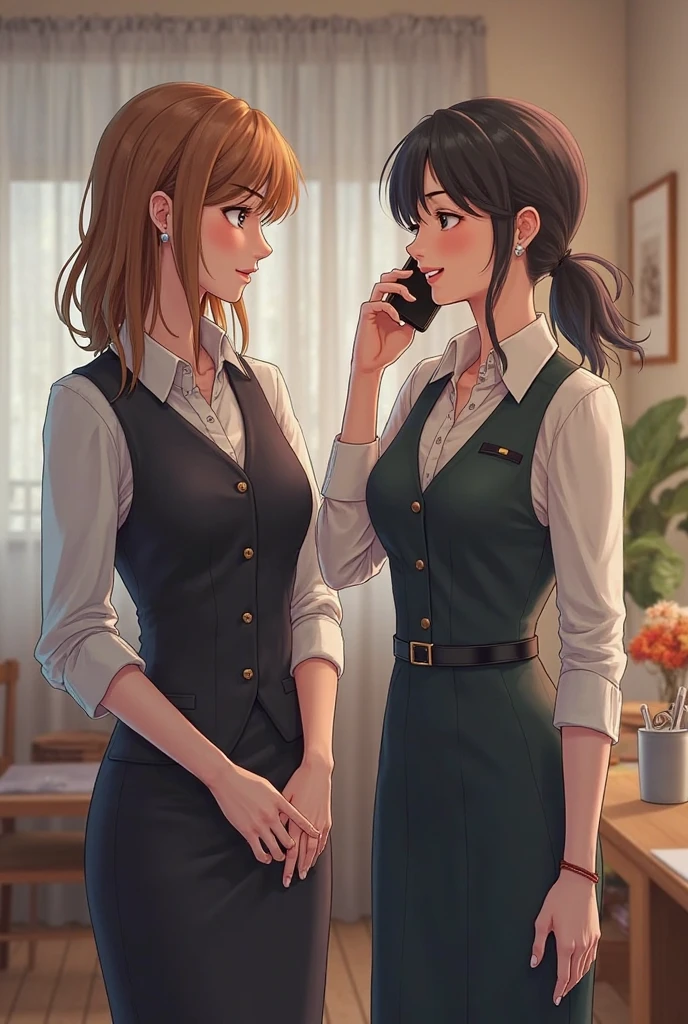 (​masterpiece、top-quality、hight resolution), A meeting scene set up through a dating site. The protagonist is surprised to see a kind and elegant married woman approaching him. She is dressed in fine, sophisticated clothing, smiles warmly, and addresses the protagonist using her dating site username. They are in a cozy café or park. There is a sense of unexpectedness and the awkwardness of being about to be raped by this person.