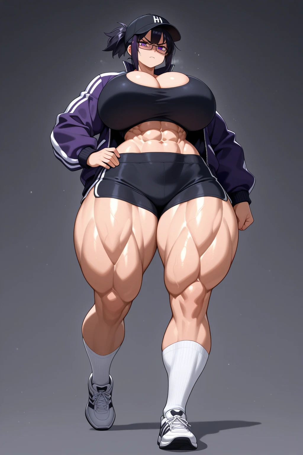 (hi res), ((Masterpiece)) , ((Best Quality)), illustartion, woman's, Wofl, average breasts, upper body, furry, sports bra and sports, modest, in public,(wide hips:1.5), (nipple outline:1.1), (huge breasts:1.2), muscular thighs, (abs:1.4), (large arm muscles:1.2), (large leg muscles:1.2), (tall female:1.2), (defined muscles), (athletic body),