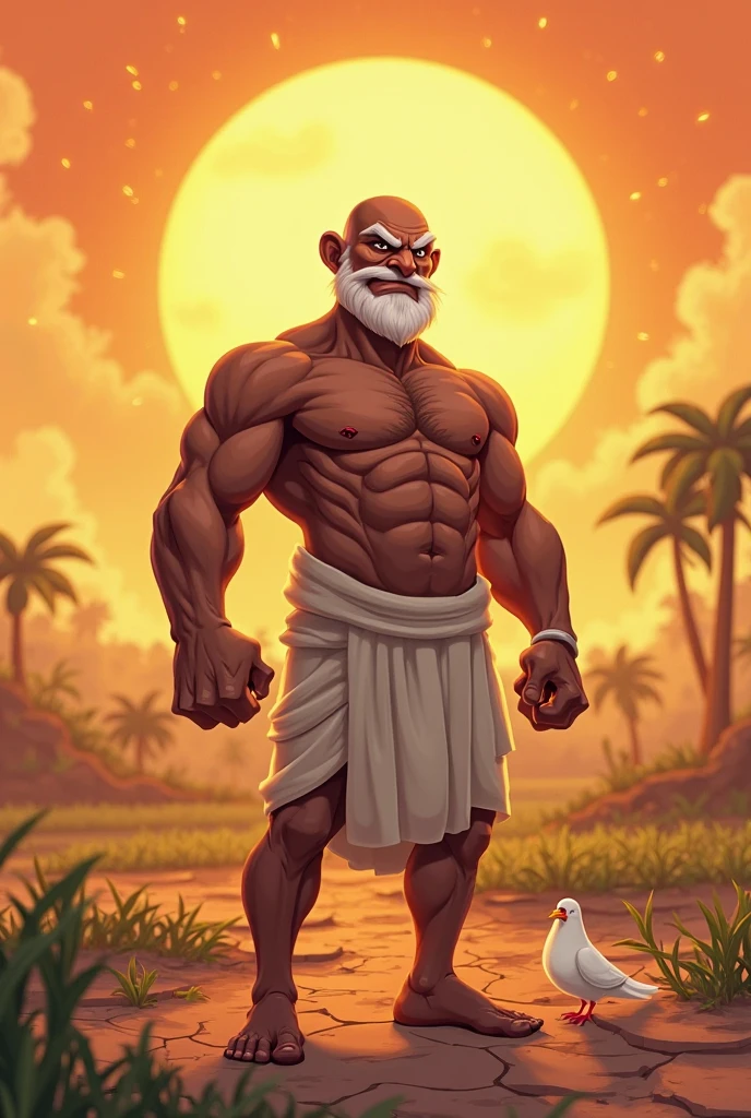 Illustration, detailed illustration, ultra detailed, masterwork, 1man, 70 year old man, wearing sack cloth, sitting on dungheap