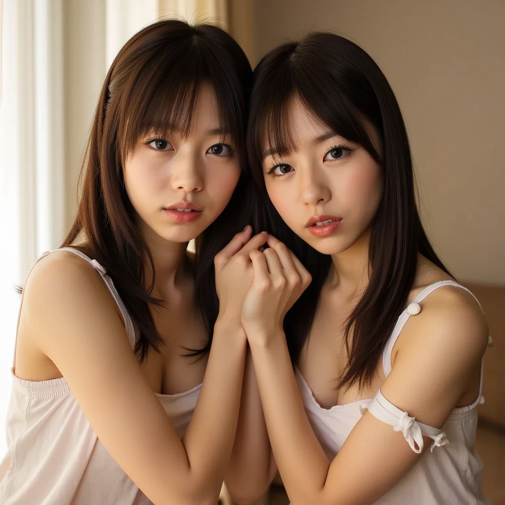 (Ultra Real), (Illustration), (High Resolution), (8K), (Very Detailed), (Best Illustration), (Beautiful Detailed Eyes), (Best Quality), (Ultra Detailed), (Masterpiece), (Wallpaper), (Detailed Face), Solo, (Dynamic Pose), One Girl, White Wavy Hair on a Chair, Korean, Iris Unusual Eyes, Small Moles Under the Eyes, ((Short Apron)), Medium Breasts, Long Legs, tighten abs,