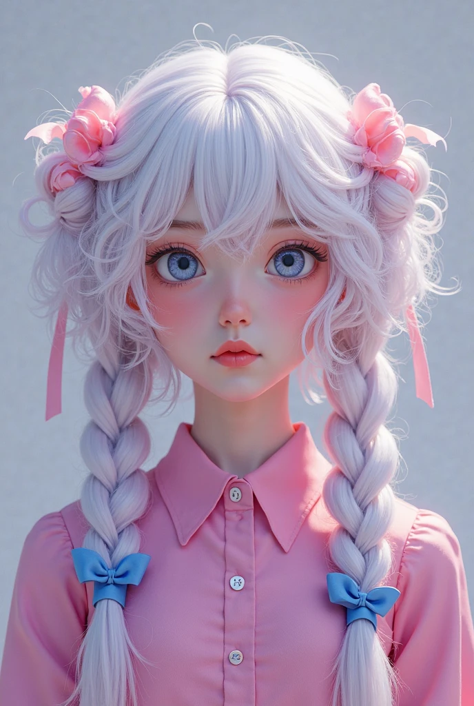 (masterpiece, best quality), 1girl, Baby pink Low Chignon with Braided Wrap, flat chest, <lora:Adorable Style:0.8> girl, cute