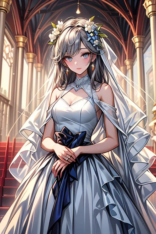 white、Ocean、droopy eyes、brown eyelids on face、smile、17 year old female、woman wearing a dress、long hair girl、((long hair girl))、Girl with bangs、detailed face、clean face、((best image quality))、mole、bride、White gloves、lace dress、veil、long sleeve
Create an image of a beautiful woman in a serene and elegant setting. She is standing with her eyes closed and her hands clasped in prayer. Her long, flowing hair cascades down her back, and she is dressed in a delicate, flowing white dress. The background should be a soft, ethereal glow with hints of pastel colors, creating a tranquil and spiritual atmosphere. Gentle beams of light should highlight her features, emphasizing a sense of peace and reverence.