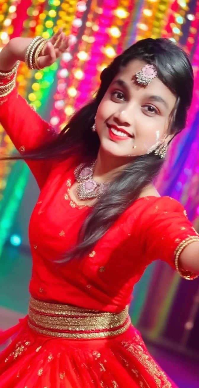 arafed woman with a tiara and a ring on her hand, assamese aesthetic, with lovely look, 👅 👅, assamese, very very low quality picture, candid picture, with beautiful colors, traditional beauty, with kind face, with a beautifull smile, with accurate face, wearing bihu dress mekhela sador, !! low contrast!!