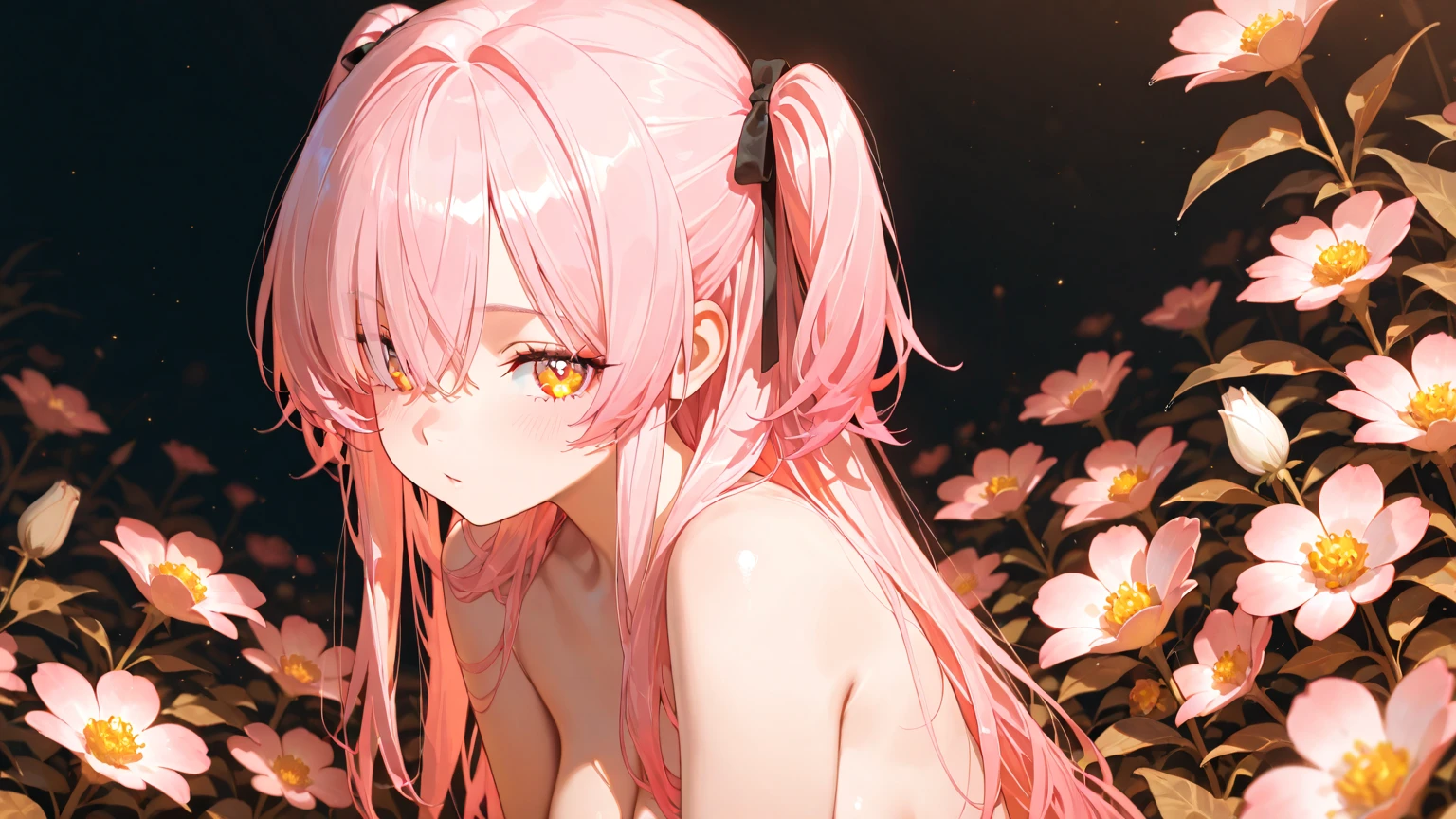 anime, naked, hearts in the eyes