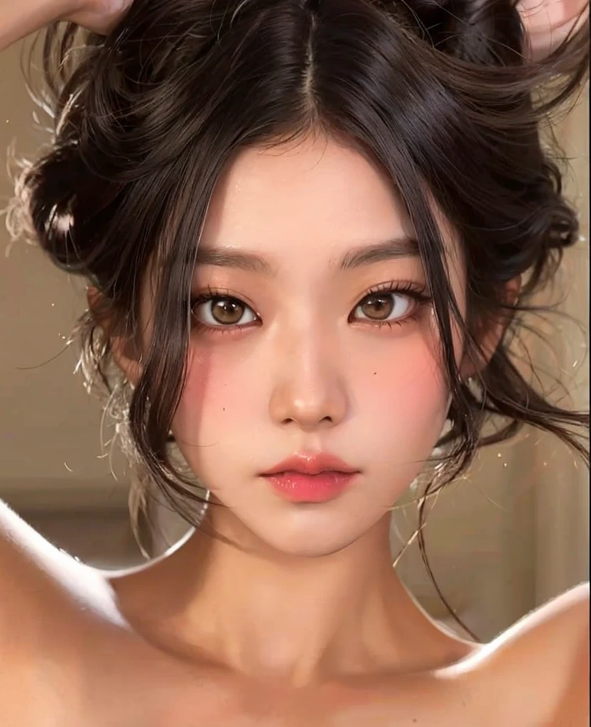 barechested、年轻、Big areola、Dark pubic hair、