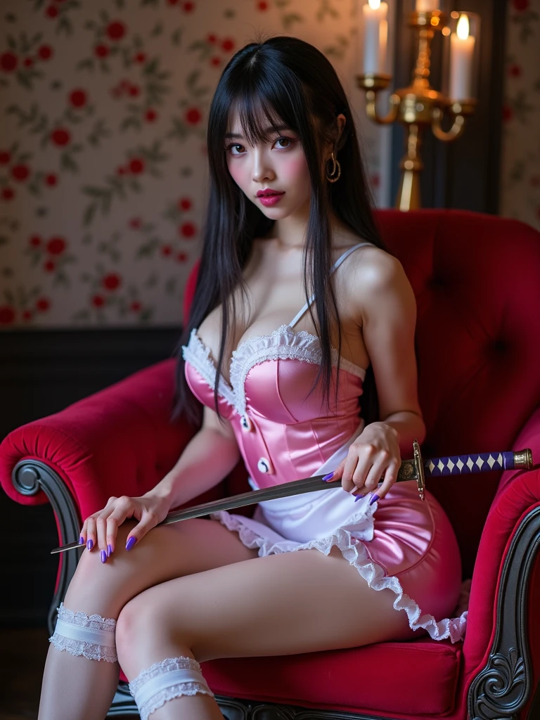 ((18yo)), (chubbily:1.2), light brown hair, standing one leg, rise another leg, rounded face, hide arms, shirtless, (thigh:1.2), no bra, on the stage, (look at viewer:1), upper body, (smile:1.2), (micro mini panties:1.3), (from below:1.4), (white panties:1.3), (raise one leg 180 degrees:1.3), (standing on another leg:1.3),All breasts out ,No Cloth ,No underwear ,Very Tall ,Oily skin ,Huge erect breasts ,Raised crotch ,Huge breasts ,Red lips ,Tsurime ,Bangs ,Hairs between eyes ,Asymmetrical bangs ,Long bangs ,Voluptuous beauty milf ,Gallant eyebrows ,Attractive mature ,Pointy Nips ,Giant nips ,Pointy breasts ,The woman is 34 yo ,Skin dripping with sweat ,Giant breastsBreath steam ,Heavily oiled ,Oily gleaming skin,Gleaming skin ,abs ,Skinny ,Tall head ,Blonde hair, Red eyes ,Red Choker ,High heels ,Pin heels ,Long hair ,Big tits ,Very large tits ,Almond eyes ,Small head ,Wide eyes ,Narrow horizontal eyes ,Smaller iris ,Dark pink hairline ,Pink at the tips of hair ,Lofty (high) nose ,Muscular arms ,Slender arms ,Long arm ,Very long legs ,Muscular legs ,Very thin waist ,Long torso ,Plump thighs (Like those of a Japanese woman) ,Bewitching look ,Broad shoulders ,Height: 187 cm ,Hips are 147cm ,Bust is 147 cm ,10 head fashion figure ,Bunny suit ,Shiny stockings ,Armpit showing ,Sweating ,Sweat splattered all over the place ,Garter belt ,High-leg shirt ,Wedgie ,Cool expression ,Thin ankle ,Slender and smartly shaped woman ,Muscular shins ,Japanese sword ,Drawing a Japanese sword ,Tight-fitting suit ,Bushy eyelashes ,Eyeshadow ,Clavicle ,Sternocleidomastoid muscle, on the beach