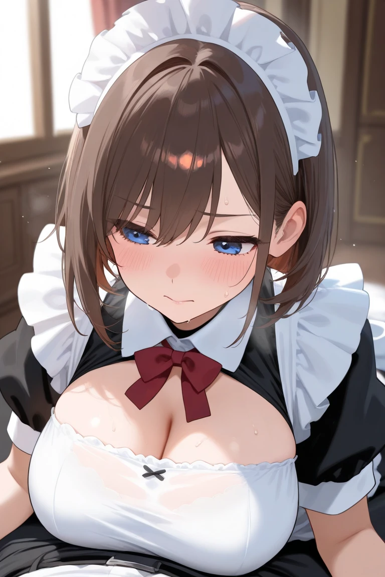 sfw, nsfw: 1.5, masterpiece, (best quality),1girl, minatsushiina, minatsu shiina, blue eyes, brown hair, ribbon, twintails, hair ribbon, black translucent top, bare tummy, white skirt , mature female, sexy woman, shocked, blush, cum on face, cum drooling from mouth, cum: 1.5, perfect proportions, vibrant colors ,natural lighting ,RTX, bare body, cum: 1.5, shocked face, shy, blush, porn, nude, sex, hentai, beautiful, (detailed face:1.2), showcase, (perfect eyes:1.1) ,(photorealistic:1.1), 8k uhd, looking a viewer, indoors, simple backround, (full body), bare tummy, bare thighs, thick thighs, miniskirt very short, showing panty, kneeling