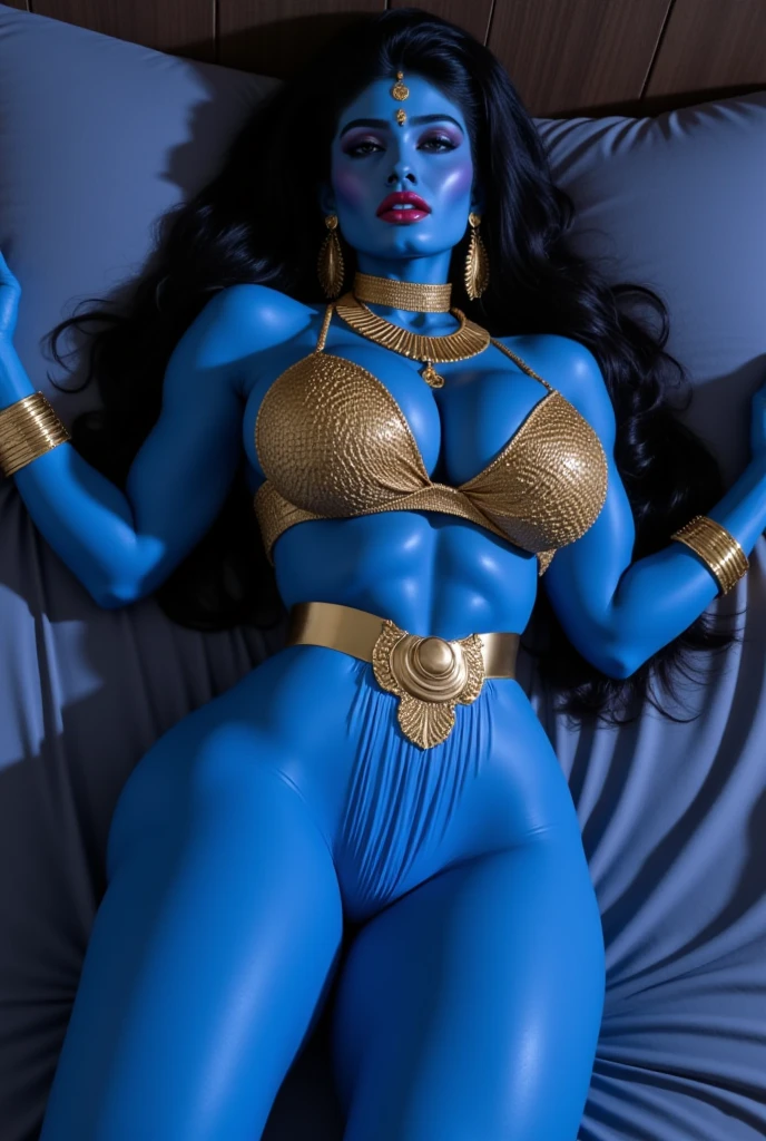 Beautiful Alluring Female Djinni Rihanna, blue Skin, arabic Theme, fantasy Theme, Bare Skin, inside an arabic palace, laying on luxurious pillows, Beautiful D&D Character Portrait, Beautiful Fantasy, Detailed, Digital Art, Extreme Detail, Polished, Beautiful, Hyperdetailed, Intricate, Elaborate, Meticulous, Anime Character, Detailed, Anime Face, Sharp Focus, Unreal Engine, 3d Rendered, Volumetric Lighting, Reflections, Glossy, Digital Illustration, Sensual Pose, Suggestive Pose, Full Body Shot, Lewd, anatomically correct , expsosed breasts, pierced nipples, 💖❤💕💋❣