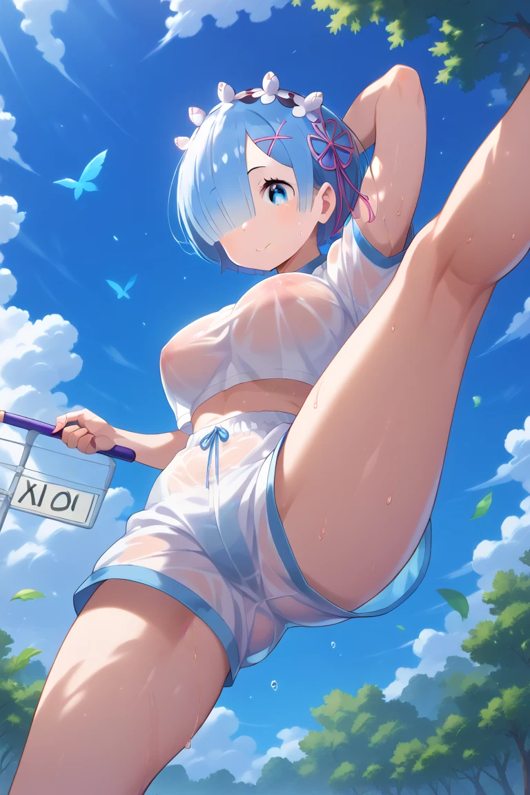 Recording Screen、Junior high school nudist、Strong winds from directly below、Clothes that are badly damaged and full of holes、Crouch with a smile.、High tension、pelvis