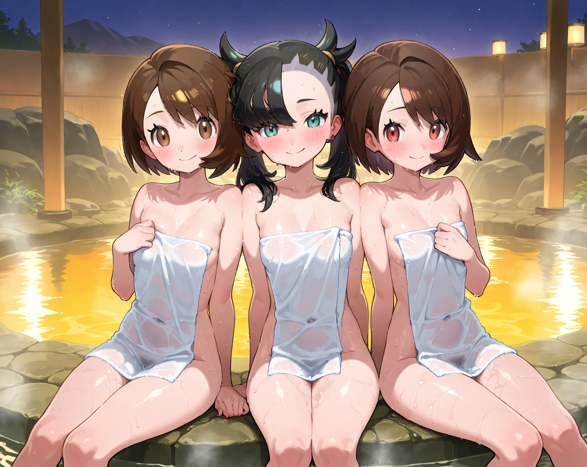 I'm not wearing clothes、Completely naked、barefoot。hair is black、Purple eyes。Breasts are K cup。The skin is white and、Long hair。Has one brother and one sister。My sister has an E cup。全員I'm not wearing clothes、Completely naked。All of them have black hair。6 siblings。Like soaking in a hot spring。Show me your nipples、Show me your genitals。My brother has short hair。Licking my brother's penis with my tongue。masterpiece。Highest quality。Adult。