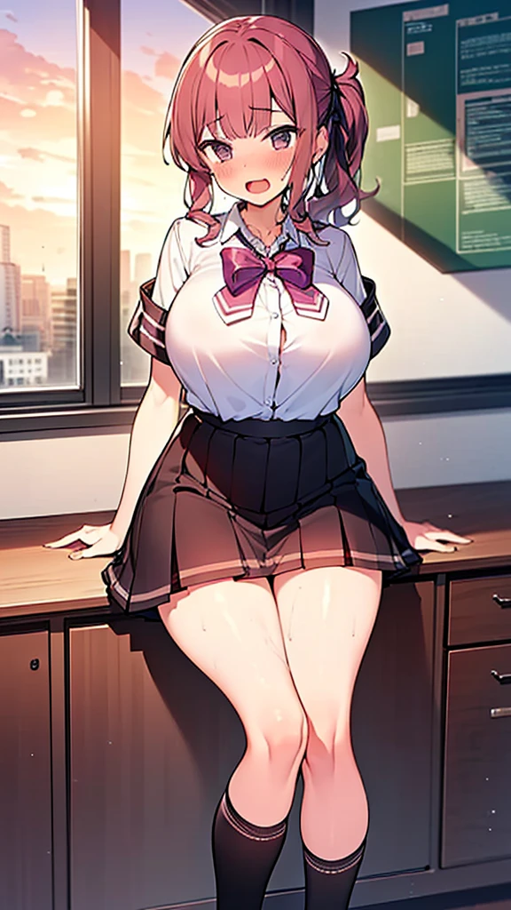 masterpiece, Highest quality, High resolution, 1 Girl, alone, kochou shinobu, Butterfly Hair Ornament, Purple eyes, Colorful Hair, short hair, Parted bangs,,黒いJacket, Long sleeve, internal 1 Girl, A light smile, Shiny skin, Highest quality, Tabletop, (Game CG:1.4), Browsing Caution, Beautiful face and eyes in every detail,Big Breasts、Small lingerie, , Touch yourself, Place your hands on your thighs, sexy, Beautiful body, Very detailed, blushする, Drooling, Embarrassing, transformation, 1 Girl, alone, 4K, wallpaper, White panties, Wet Panties, Wet body, Squirting, , shout, liquid, Wet Panties, milk, milk in panties,alone, (curve:1.1), Looking down at the viewer, With a smile, ((From below:1.5)) look back, ((Leaning forward)), View from behind, office, (Full Body Shot:1.1), (Redhead:1.05), Long Hair, lipstick, Compensate, Super detailed hair, Very detailed顔, (Purple eyes:1.05), Perfect Eyes, Perfect Face, Earrings, (Confused, blush:1.2), Red bow tie, Take your shirt off, Jacket, (Black Stockings, garter belt:1.1), zettai ryouiki, Red pencil skirt, office Uniform, High heels, (Big Breasts:1.1), Cleavage, Big Ass, Thighs Thighs Thighs, Showing panties, ((From the hem of the rolled up skirt to the crotch))