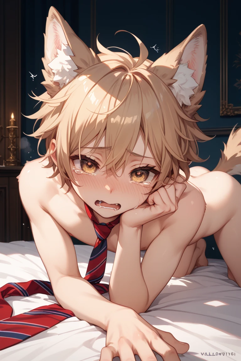 Score_9, Score_8_up, Score_7_up, Score_6_up, Score_5_up, Score_4_up, source_anime, anime style, 1girl,tsushima leopard cat \(kemono friends\), 1girl, cat ears, animal ear fluff, yellow eyes, multicolored hair, brown hair, short hair, cat tail, naked ,anime coloring, aged down, cute, happy, breasts, aroused, horny, heavy breathing, sex, pov, orgasm, missionary position, torogao, saliva, tears