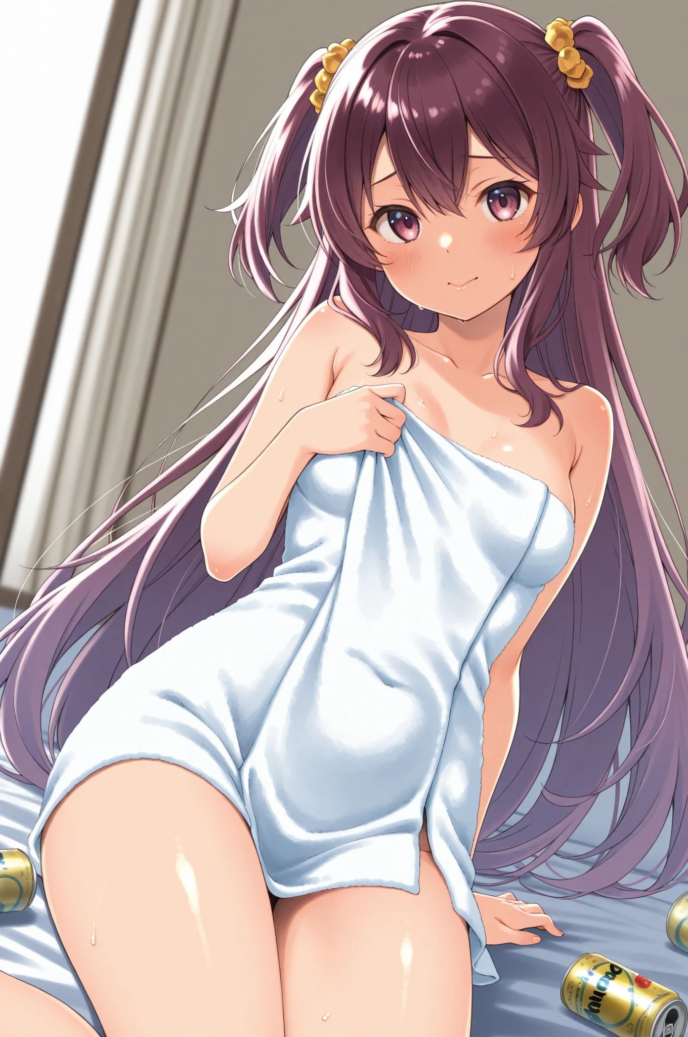 (((Completely naked))),(((Completely naked, lowering her waist and spreading her legs in an M-shape))) ,(((Please open your vagina with the fingers of both hands.)))Anatomically correct, (((masterpiece))), (((highest quality))), (((Very detailed))), (((High resolution))), ((Ultimate cuteness)), Perfect hands, Perfect Fingers,(((Perfect vaginal opening))), (((Excellent anatomy))),futa enjoying sex,Beautiful face in every detail, Sparkling brown eyes,Shiny brown hair, (Slightly thicker), Small Ass, Small breasts, ((Thick thighs)),(((1girlnsfw))), ((Charming smile)), (((blush))),(((embarrassed))),(((ahegao))