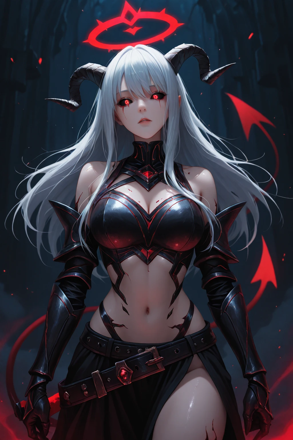 （Ashenhardt style：1.4）， tmasterpiece， best qualtiy， high high quality， （Dark invisible creatures，Crimson glow and red eyes，Surrounded by darkness：1.2）， （In the silhouette）， （darkly：1.2）， abstracted， abyssal， Award-winning photography， depth of fields， HDR， The is very detailed， Trend at Artstation， Trends in CG society， 复杂， high detal， （tmasterpiece：1.2， best qualtiy）， （best illuminate， very fine and beautiful）， （best illuminate，very delicate beautiful），（beautifull detailed face），（Detailed eyes and detailed face：1.2），（Young petite loli，small beast，Sexy loli，独奏，mad smile，paleskin，G-cup，gigantic cleavage breasts！gigantic ass！huge tit！19 piercings，（（tattoo all over body，Tribal tattoo on the foot））whaite hair，luminous red eyes，dynamic angle，Vampires，succubi），（Sit in front of graffiti on various walls of the city with a mischievous smile）， pointy_ears， （depth of fields），hight contrast，cowboy lens，full bodyesbian，（street fashion）），punk clothing，Transparent tight-fitting underwear