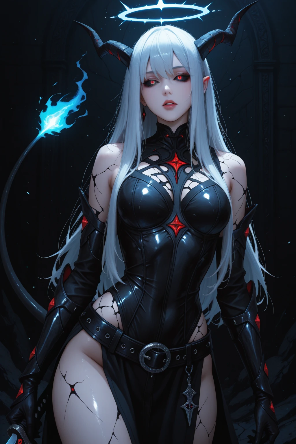 a nude women lying body and symbiote, white hair, small breast. wets body, body full of slime, full black-slime tentacles on arround. junkyard background, venom symbiote. cinematic